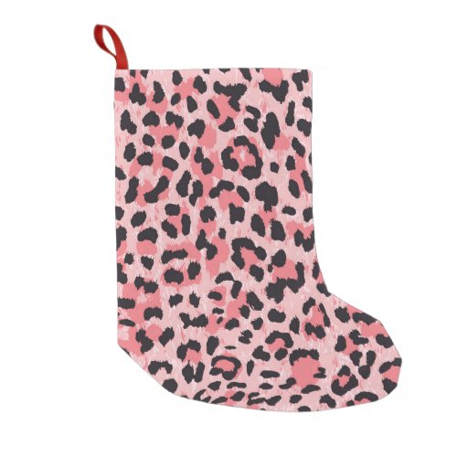 Leopard skin vintage seamless texture small christmas stocking