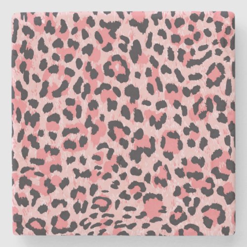 Leopard skin vintage seamless texture stone coaster
