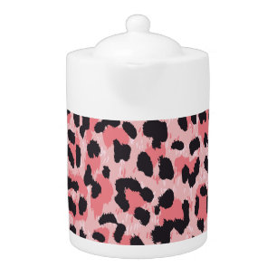 Leopard skin: vintage seamless texture teapot