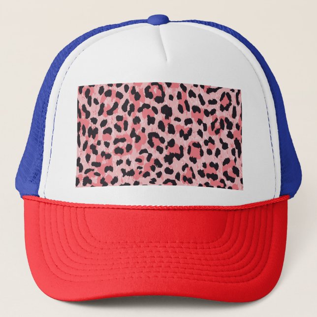 Leopard skin: vintage seamless texture trucker hat (Front)