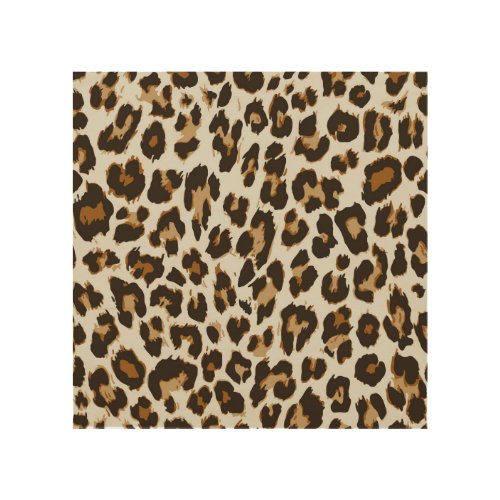 Leopard Skin Vintage Seamless Texture Wood Wall Art