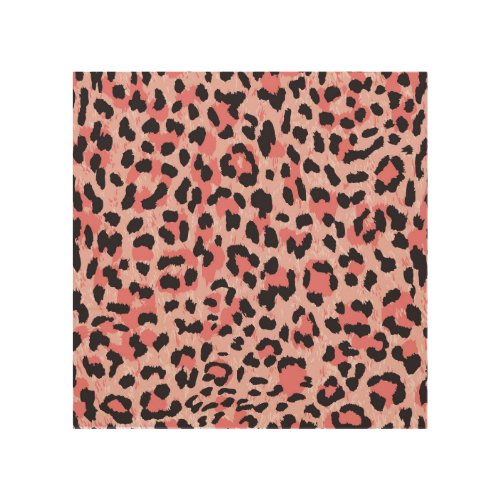 Leopard skin vintage seamless texture wood wall art