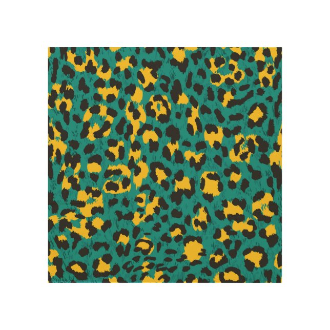 Leopard Skin: Vintage Texture Pattern Wood Wall Art (Front)