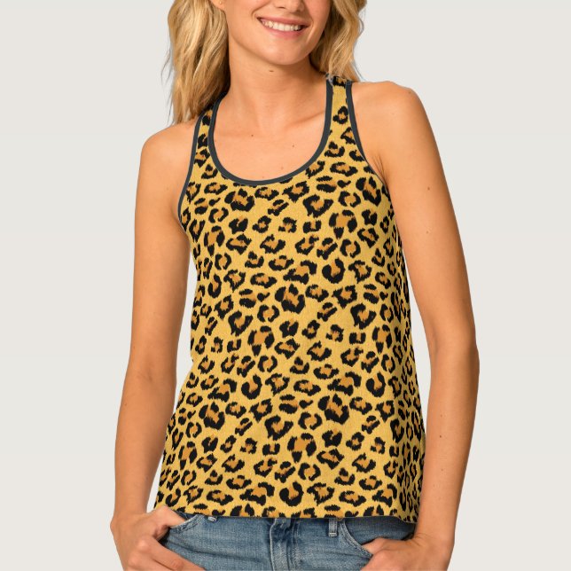 Leopard Skin Wild Safari Animal Print Tank Top (Front)