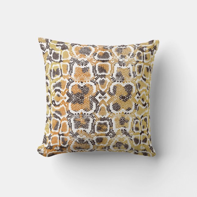 Leopard Snake Animal Print Texture Throw Pillow (Front)