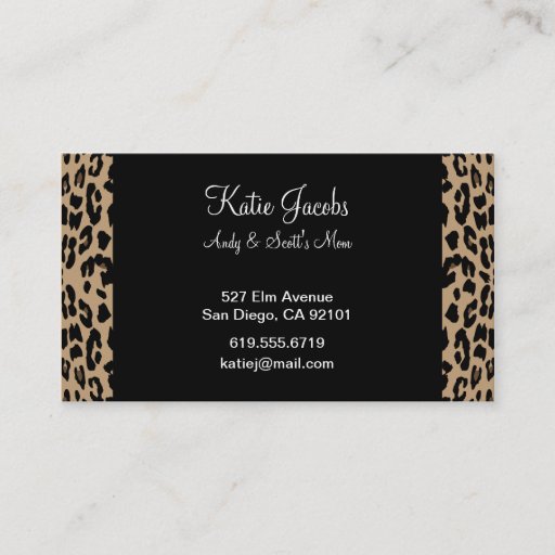 Customizable Leopard Social Calling Cards Business Card