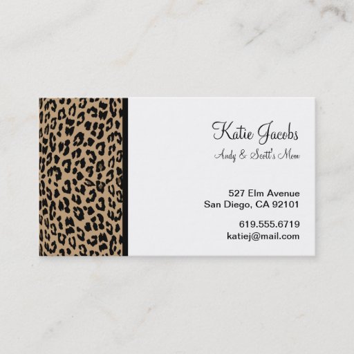 Customizable Leopard Social Calling Cards Business Card