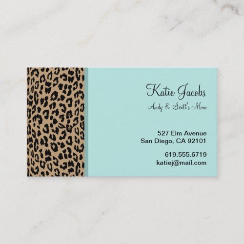 Leopard Social Calling Cards Business Card Template