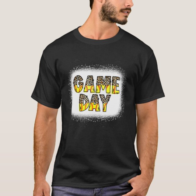 Leopard Softball Game Day Vibes Softball Mom Softb T-Shirt (Front)