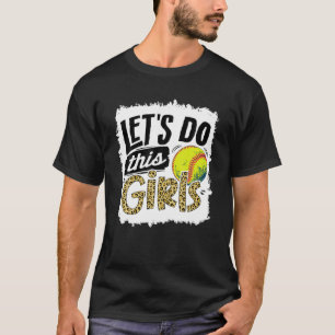 Leopard Softball Mom Women Girls Softball T-Shirt