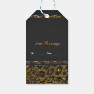 Leopard Sparkle Sequins Glam Chic Elegant Modern Gift Tags