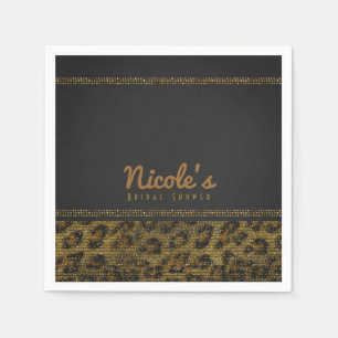 Leopard Sparkle Sequins Glam Chic Modern Party Napkins
