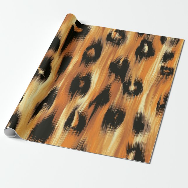 Leopard Spot Animal Print Pattern Wrapping Paper (Unrolled)