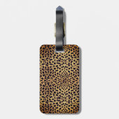 Leopard Spot Gold Glitter Rhinestone Add Name Luggage Tag (Back Vertical)