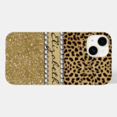 Leopard Spot Gold Glitter Rhinestone Case-Mate iPhone Case (Back (Horizontal))