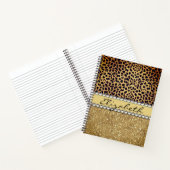 Leopard Spot Gold Glitter Rhinestone Fancy Notebook (Inside)
