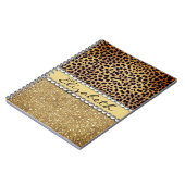 Leopard Spot Gold Glitter Rhinestone Notebook (Left Side)