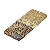 Leopard Spot Gold Glitter Rhinestone Personalize Case-Mate iPhone Case (Bottom)