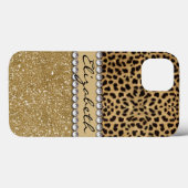 Leopard Spot Gold Glitter Rhinestone PHOTO PRINT  Case-Mate iPhone Case (Back (Horizontal))