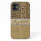 Leopard Spot Gold Glitter Rhinestone PHOTO PRINT