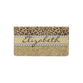 Leopard Spot Gold Glitter Rhinestone PHOTO PRINT Checkbook Cover (Front)
