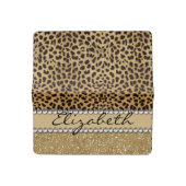 Leopard Spot Gold Glitter Rhinestone PHOTO PRINT Checkbook Cover (Open)