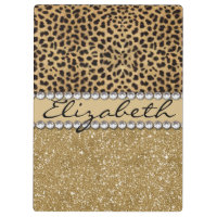 Leopard Spot Gold Glitter Rhinestone PHOTO PRINT Clipboard