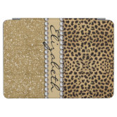Leopard Spot Gold Glitter Rhinestone PHOTO PRINT iPad Air Cover (Horizontal)