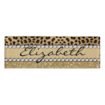 Leopard Spot Gold Glitter Rhinestone PHOTO PRINT Name Tag