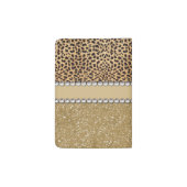 Leopard Spot Gold Glitter Rhinestone PHOTO PRINT Passport Holder (Back)