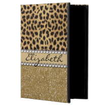 Leopard Spot Gold Glitter Rhinestone PHOTO PRINT Powis iPad Air 2 Case
