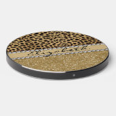 Leopard Spot Gold Glitter Rhinestone Wireless Charger (Front 2)