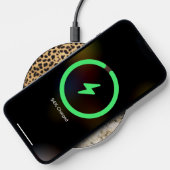 Leopard Spot Marble Monogram Name Wireless Charger (Phone)