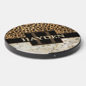 Leopard Spot Marble Monogram Name Wireless Charger (Front 2)