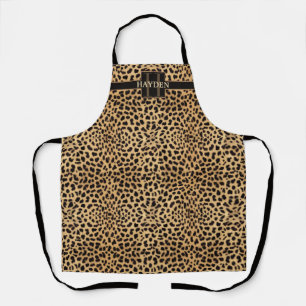 Leopard Spot Monogram Name Apron
