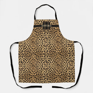 Leopard Spot Monogram Name Apron
