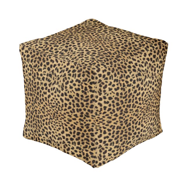 Leopard Spot Pattern Print Pouf (Angled Front)