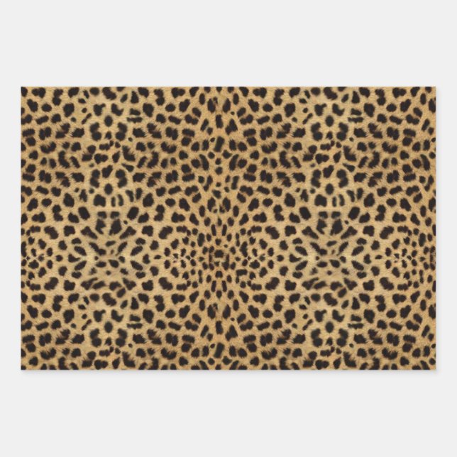 Leopard Spot Pattern Print Wrapping Paper Sheets (Front)
