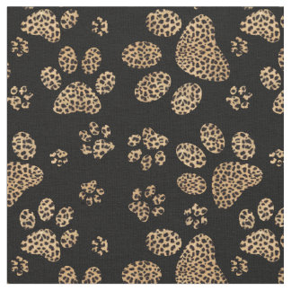 Leopard Spot Paw Prints Fabric
