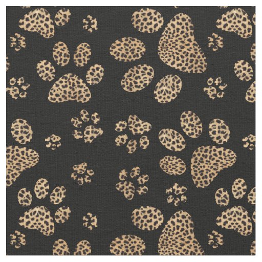 Leopard Spot Paw Prints Fabric