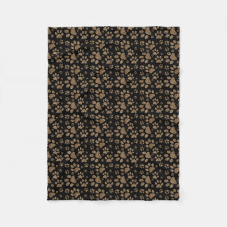Leopard Spot Paw Prints Fleece Blanket
