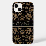 Leopard Spot Paw Prints Personalized Case-mate Iphone 14 Case at Zazzle