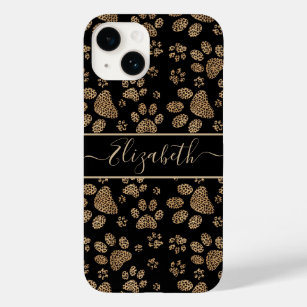 Leopard Spot Paw Prints Personalized Case-Mate iPhone 14 Case