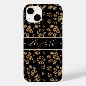 Leopard Spot Paw Prints Personalized Case-mate Iphone 14 Case by ironydesigns at Zazzle