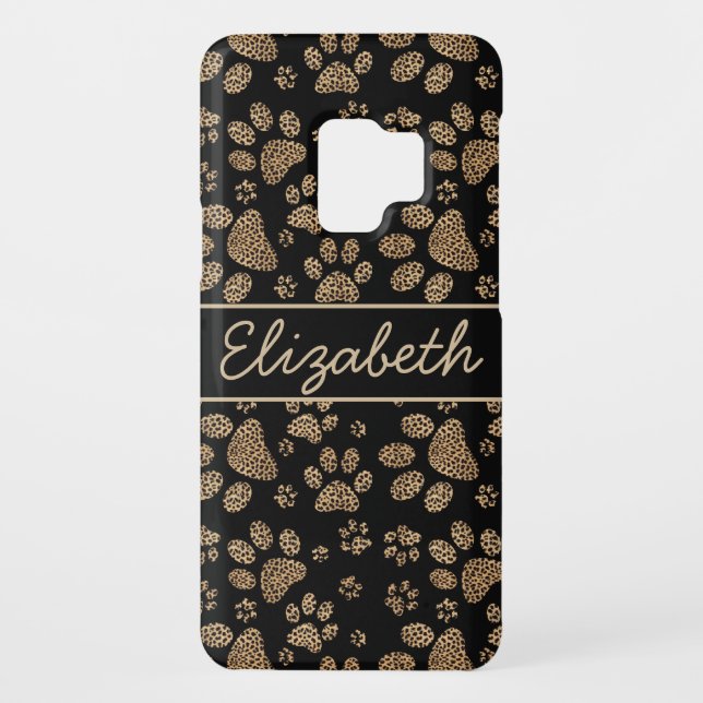 Leopard Spot Paw Prints Personalized Case-Mate Samsung Galaxy Case (Back)