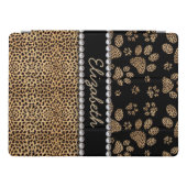 Leopard Spot Paw Prints Rhinestone Diamonds iPad Pro Cover (Horizontal)