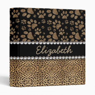 Leopard Spot Paw Prints Rhinestone PHOTO PRINT Binder