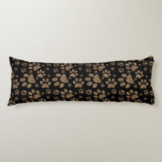 Leopard Spot Paw Prints Rhinestone PHOTO PRINT Body Pillow