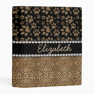 Leopard Spot Paw Prints Rhinestone PHOTO PRINT Mini Binder
