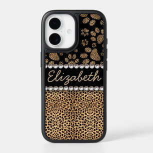 Leopard Spot Paw Prints Rhinestone PHOTO PRINT iPhone 17 Case